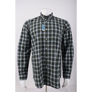 Castaway Nantucket Island Mens Chase Oxford Shirt Size M Navy Blue Plaid NWT